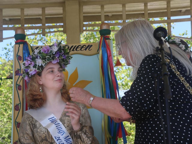 Crowning of the May Queen in Alexandra Park, Hastings, on May 11 2025. Photo by Roberts Photographic.