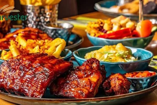 The Harvester deal includes classic favourites like ribs, burgers and unlimited salad. Picture: Groupon