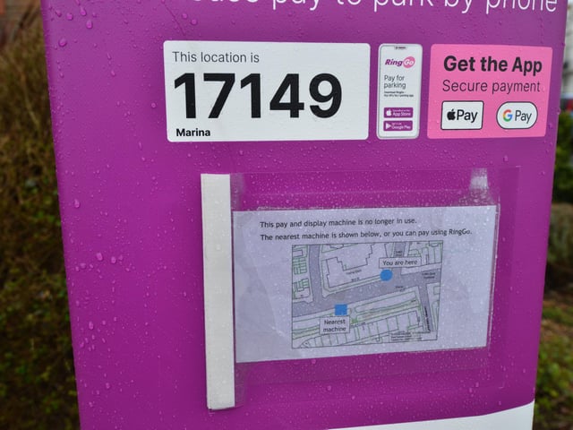 A parking meter in Bexhill that no longer accepts coins. Marina.