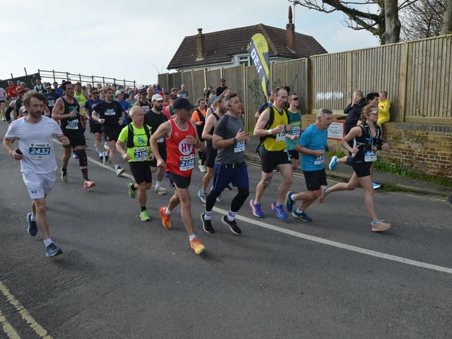 Action in the 2026 Hastings Half Marathon
