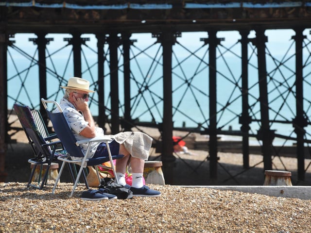 Eastbourne seafront pictured on July 30 2024 during a mini heatwave.