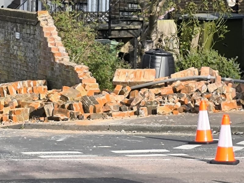 A destroyed wall. Photo: Contributed
