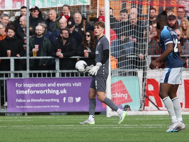 Action from Worthing's 6-4 win at home to Dover in National League South