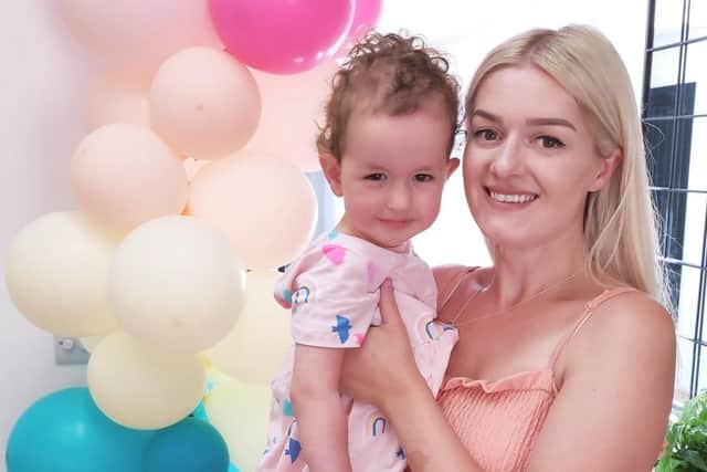 Two-year-old Willow Taylor, pictured with her mum Sophie, was diagnosed with Phelan-McDermid Syndrome (PMS) last October – a rare genetic condition that causes developmental and speech delays.