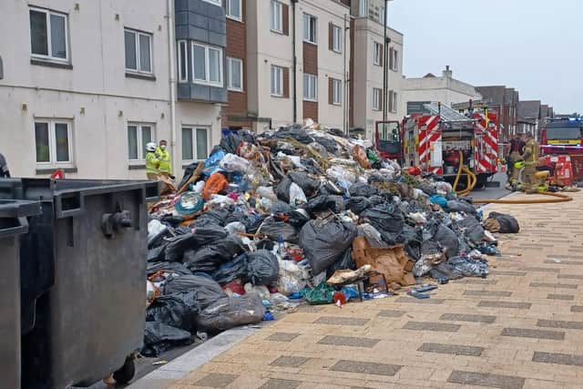 The fire was caused by a battery being disposed of in with household waste. Photo: Arun District Council