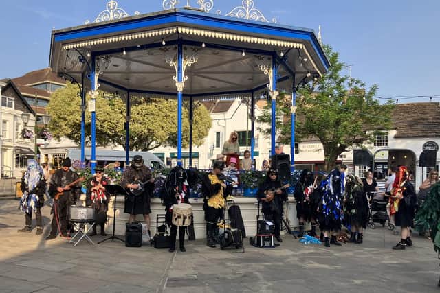Mythago Morris dancers get set to perform in Horsham's Carfax on Sussex Day