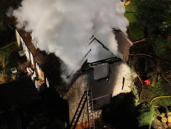 Firefighters at the scene in East Harting, near Chichester. Picture: Sussex News and Pictures
