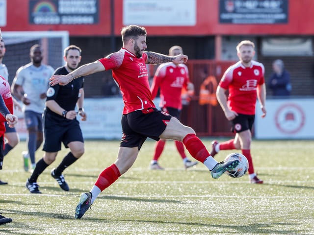 Action from Eastbourne Borough's 2-0 Ntional League South win against Slough Town at Priory Lane