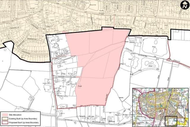 Proposed allocations south of Folders Lane, on the edge of Burgess Hill