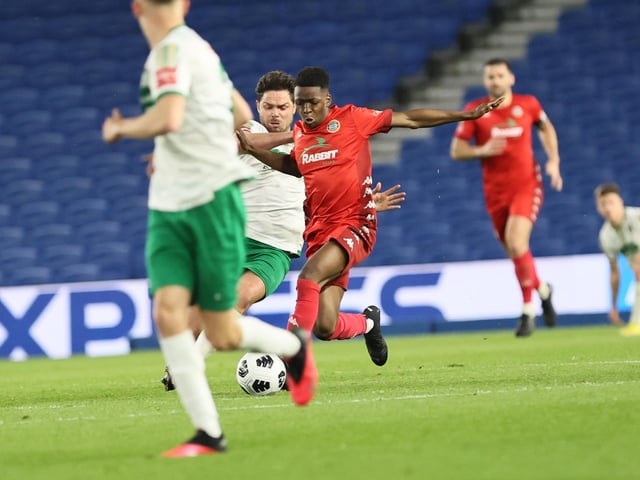 Action and celebrations as Worthing take on Bognor Regis Town in the Sussex Senior Cup final at the Amex Stadium - and win 8-7 on penalties