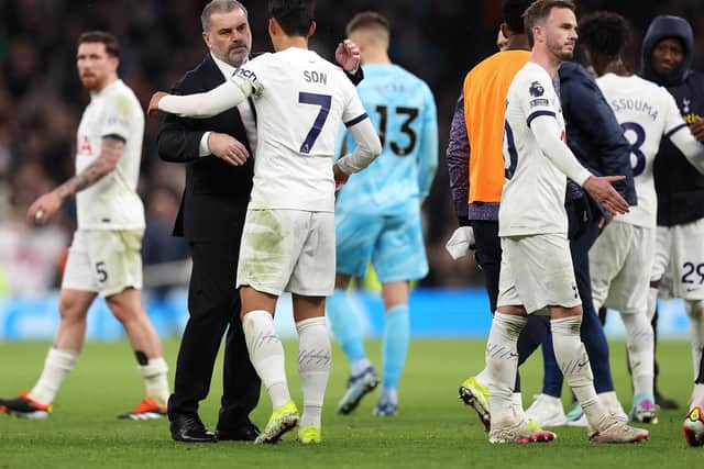 Tottenham manager Ange Postecoglou said the fresh legs of the substitutes were key to beating a ‘fatigued’ Brighton side. (Photo by Julian Finney/Getty Images)