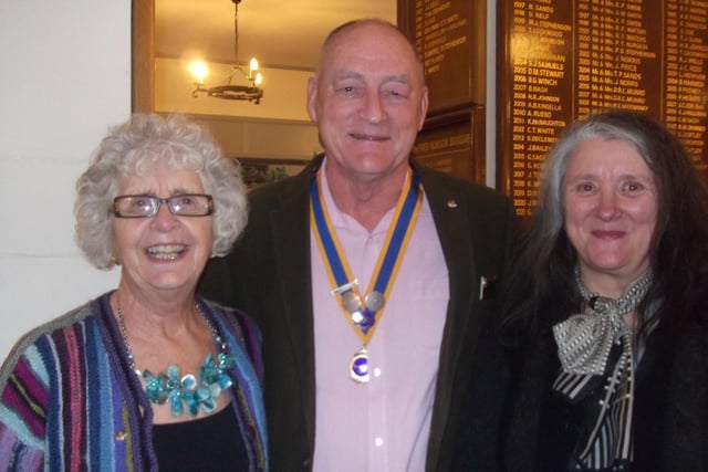 Cllr Langlands with  Elise Liversedge  and Bexhill Rotary’s President James Slinn
