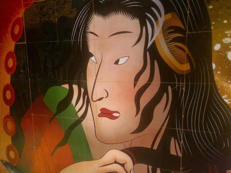 A close up of artwork inside The Ivy Asia, Brighton