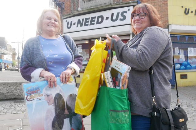 Linda Brown and Lucy Parrett, 44, outside U-Need-Us in 2019. Picture: Habibur Rahman