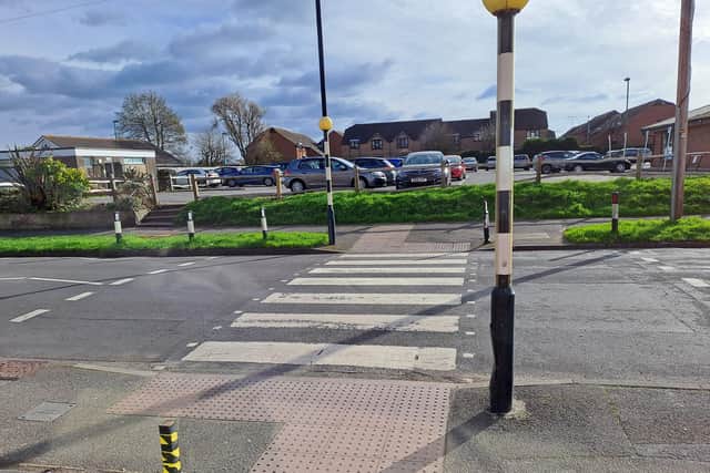 The zebra crossing is located outside the One Stop newsagent on Elmer Road in Middleton-On-Sea, Bognor.