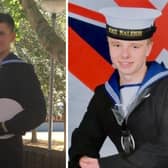 LAET Callum ‘Gilly’ Gilbert, 23, from Helston, left, and Daniel ‘Coxy’ Cox, 24, from Chichester, were killed in a car crash in Culdrose, Helston, Cornwall on December 7, 2022
Pictures from Devon and Cornwall Police