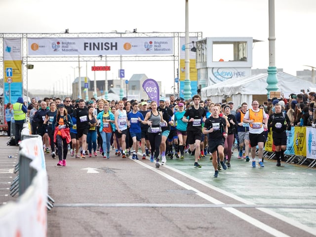 Action at the Brighton Half Marathon