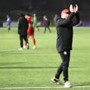 The familiar sight of Adam Hinshelwood applauding Worthing's fans at the end of a victory | Picture: Mike Gunn