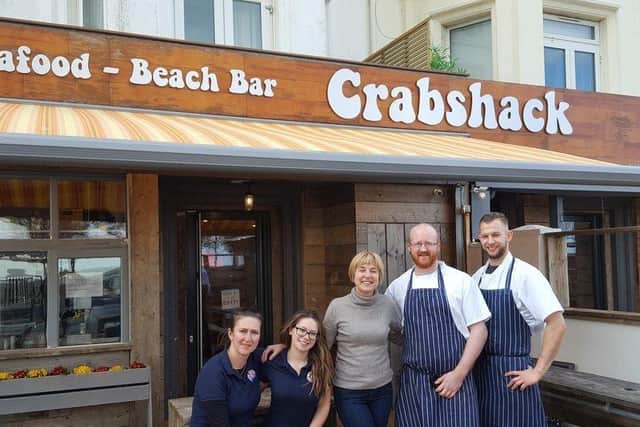 Crabshack in Marine Parade (Pictured is Marketa Musilova, Kate Manktelow, Sarah Tinker-Taylor, David Lawrence and Adrian Oziebala)