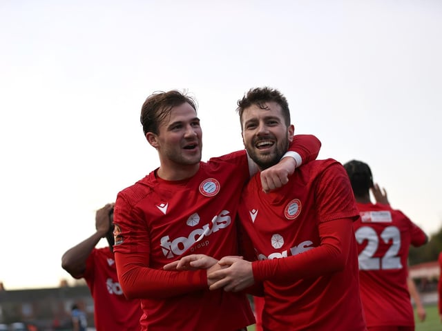 Action from Worthing's 6-4 win at home to Dover in National League South