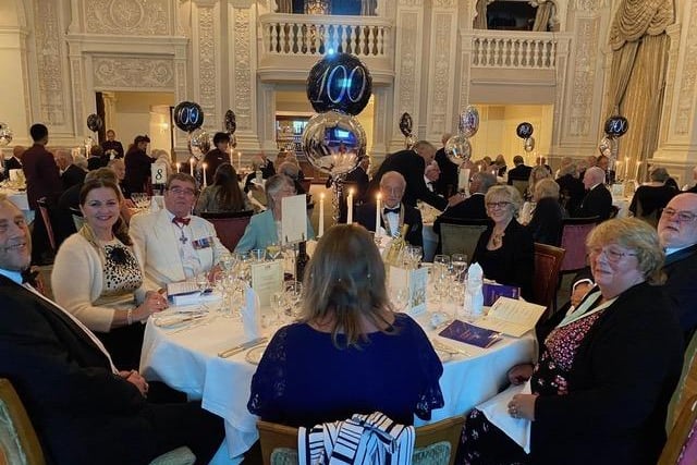Dinner guests take their tables for the centenary celebrations.