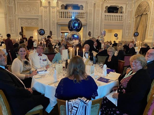 Dinner guests take their tables for the centenary celebrations.