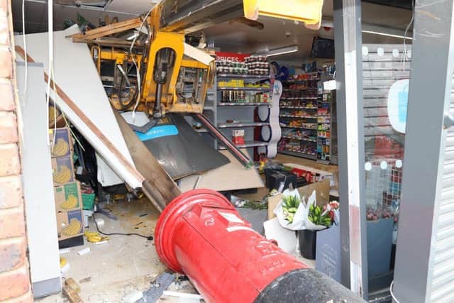Damage at the Co-op following the attempted ram raid