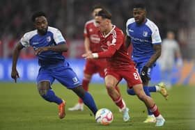 Brighton & Hove Albion defender Michał Karbownik (centre) has attracted ‘very high’ transfer interest after impressing on loan at 2. Bundesliga outfit Fortuna Düsseldorf, according to latest reports. Picture by Frederic Scheidemann/Getty Images
