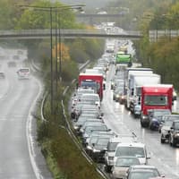 Section of A23 blocked in Mid Sussex after report of accident involving car and van – photos
