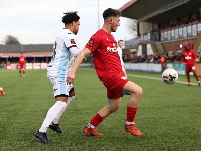 Action from Worthing's home loss to Taunton Town in National League South