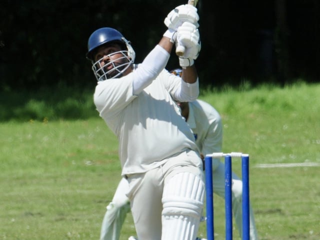 Action from Goring CC v Pagham CC in Division 3 West of the Sussex Cricket League