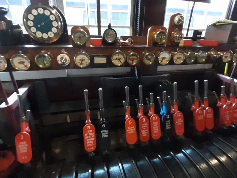 A signal box at the The Bluebell Railway's Sheffield Park station