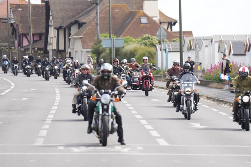 Classic motorcycles ride into Chichester for charity event - In pictures