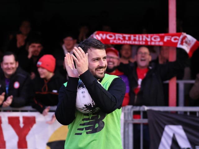 Action from Worthing's 6-4 win at home to Dover in National League South