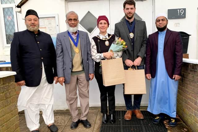 Mayor and Deputy receive a warm welcome at the Haywards Heath Mosque &amp; Majid