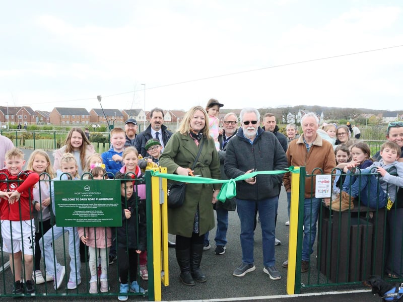 A new park has opened in West Durrington. The ribbon was cut by council leader Sophie Cox.