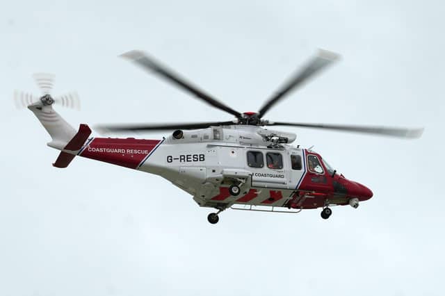 A coastguard helicopter was spotted