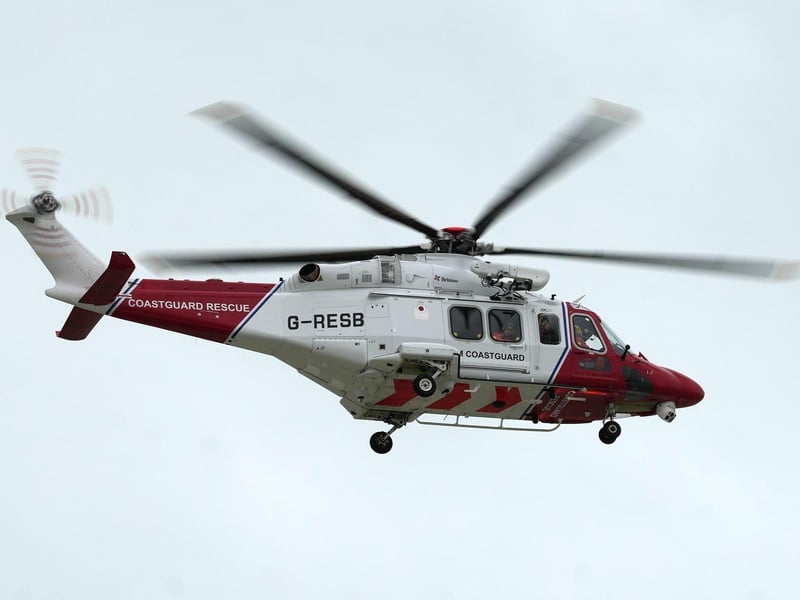 A coastguard helicopter was spotted
