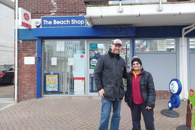 The Beach Shop owner Neha Patel thanked brave dad Charlie Kinross for being 'my hero the second time around' after a violent robber tried to escape