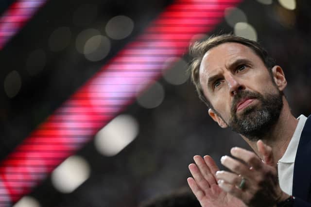 England's coach #00 Gareth Southgate applauds ahead of the Qatar 2022 World Cup Group B football match between England and USA at the Al-Bayt Stadium in Al Khor, north of Doha on November 25, 2022. (Photo by Kirill KUDRYAVTSEV / AFP) (Photo by KIRILL KUDRYAVTSEV/AFP via Getty Images)