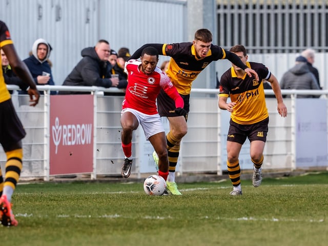 Action from Eastbourne Borough's 1-0 defeat at Cheshunt in National League South
