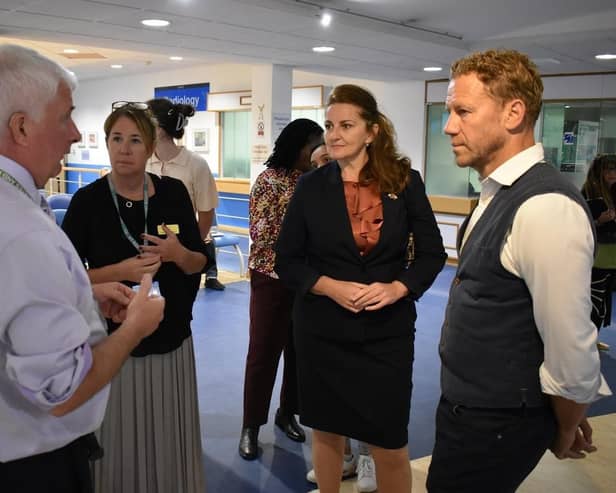 Health minister Lord Markham joined Eastbourne and Willingdon MP Caroline Ansell at Eastbourne District General Hospital (DGH) to discuss the once-in-a-generation plans to build a new hospital in the town. Picture: Caroline Ansell