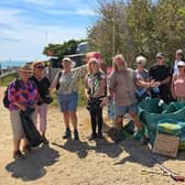 Norman Warm (centre) from BHASSEXPLORE and the Eastbourne Free Walkers. Photo: contributed