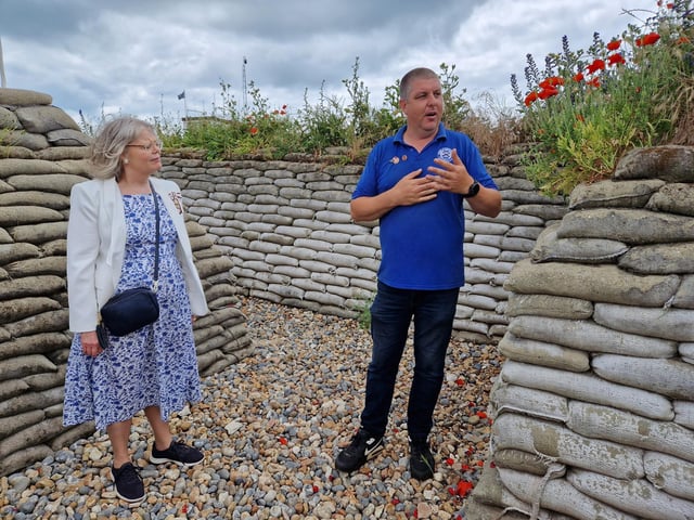 The Lord-Lieutenant of West Sussex, Lady Emma Barnard, has been given a tour of Shoreham Fort and shown the vision for the future before presenting the King's Award for Voluntary Service to the Friends of Shoreham Fort.
