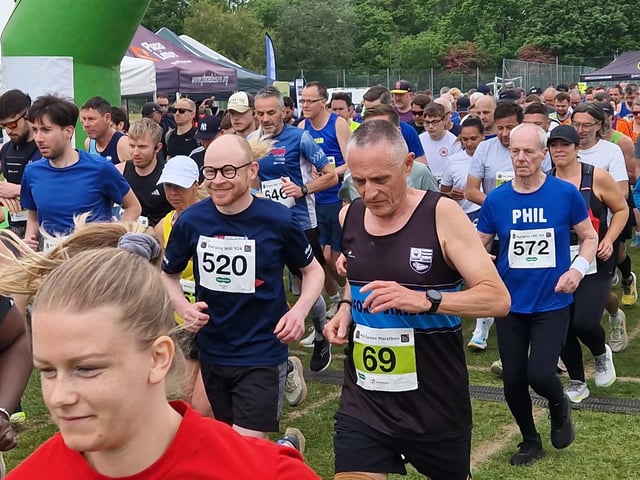 Burgess Hill 10k section of the May bank holiday weekend Mid Sussex Marathon.
Event - Burgess Hill Mid Sussex 10K.
HR26050501. Pic Hollie R/Iconic Media Group : Burgess Hill races at the 2026 Mid Sussex Marathon