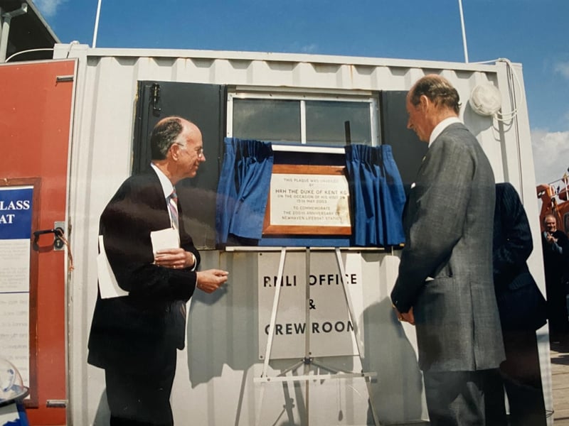 Newhaven Lifeboat station has been awarded Vellum by the charity in 1928 for its Centenary, a Commemorative Vellum in 1953 for its 150 years, and in 2003 a Vellum to commemorate the completion of 200 years’ service. On 15 May 2003 HRH The Duke of Kent visited the station, unveiling a plaque to commemorate this 200th Anniversary.