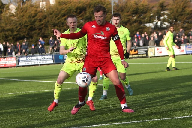 Action from Worthing FC's 2-1 win over Hungerford at Woodside Road