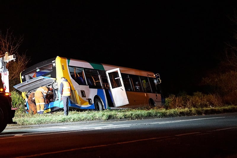 Emergency services were called to a collision in Pevensey last night (February 27).