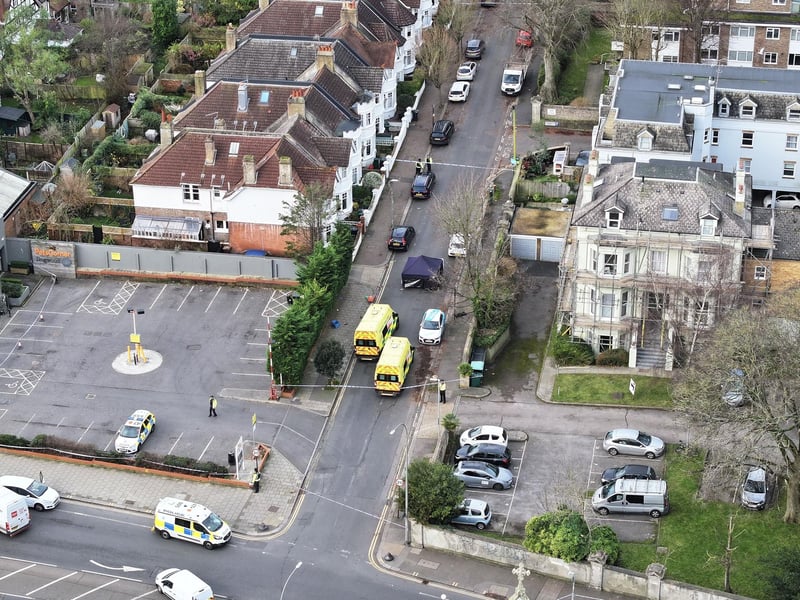 A heavy police presence has been seen in Cumberland Road, Brighton, on Saturday, December 23