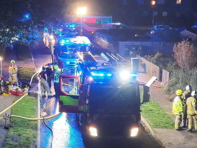 West Sussex Fire and Rescue Service at The Sands in Ashington in the early hours of Wednesday, October 28. Photo by: Eddie Mitchell